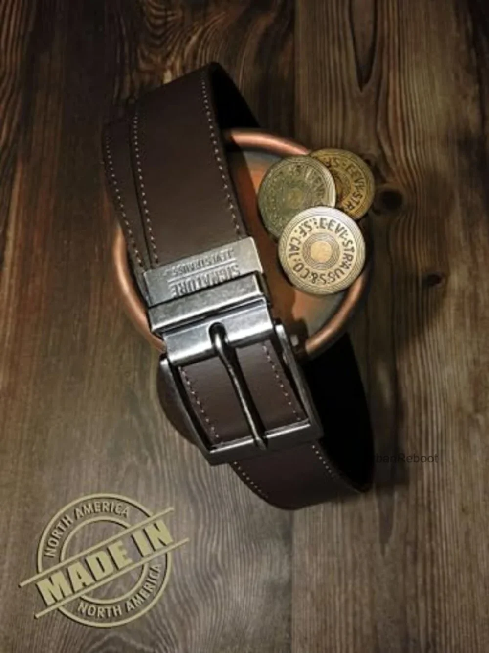 Genuine Leather Reversible Belt for Men - Premium Quality - Work & Casual